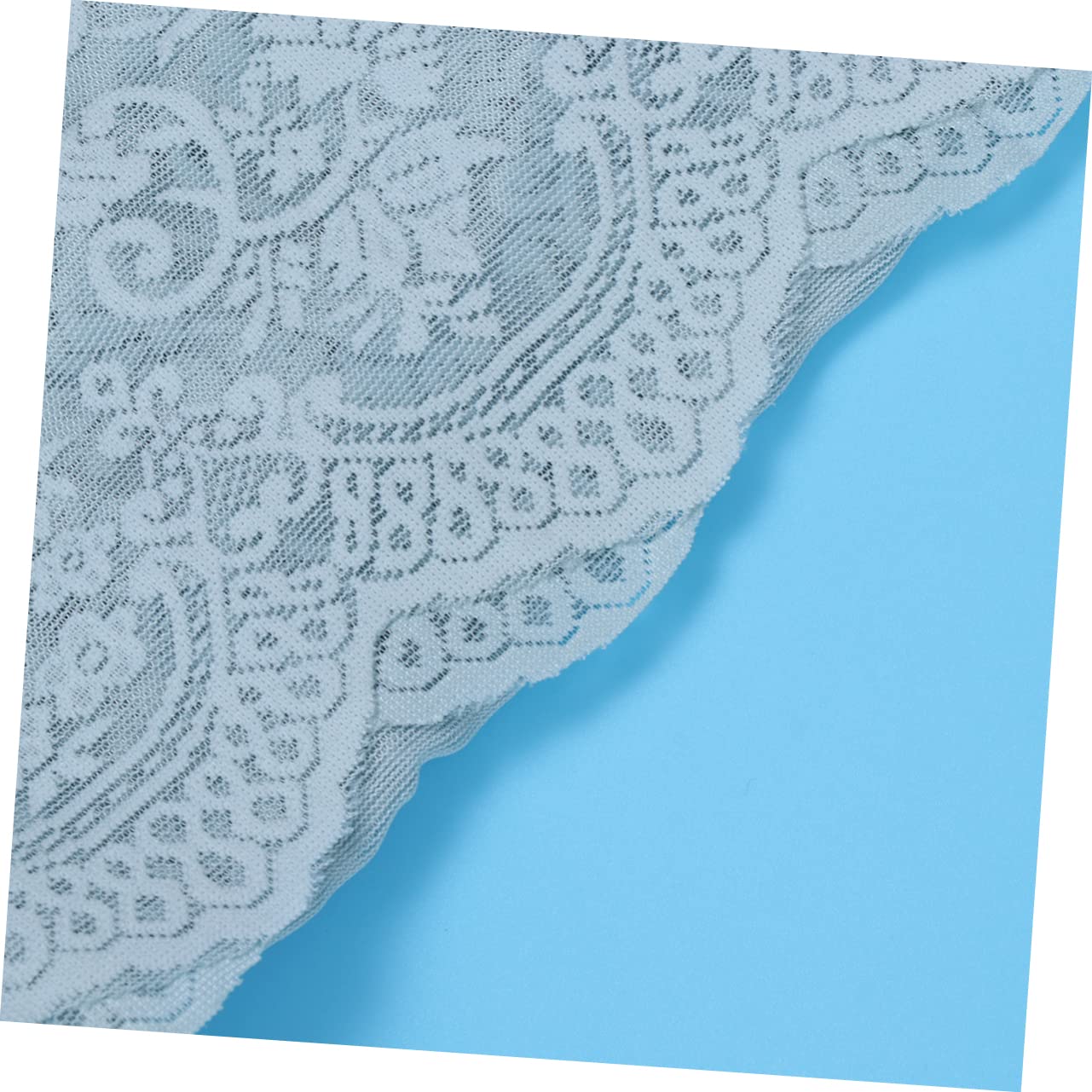 IMIKEYA 3pièces Petit Voilage Dentelle Bleue pour Fenêtre Et Cuisine Rideau Court Tulle Pratique Et Élégant