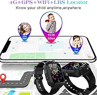 Vista 4 de Reloj inteligente para niños, rastreador GPS 4G, reloj inteligente con WiFi, SMS, llamadas, video chat de voz, Bluetooth, alarma, podómetro, reloj