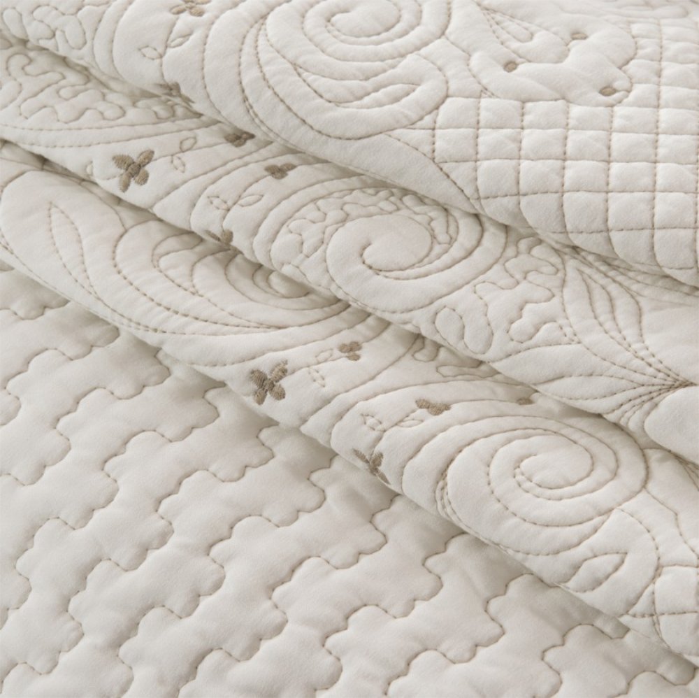 Brandream White Quilts Set Queen Size Bedspreads Farmhouse Bedding 100 Cotton Quilted