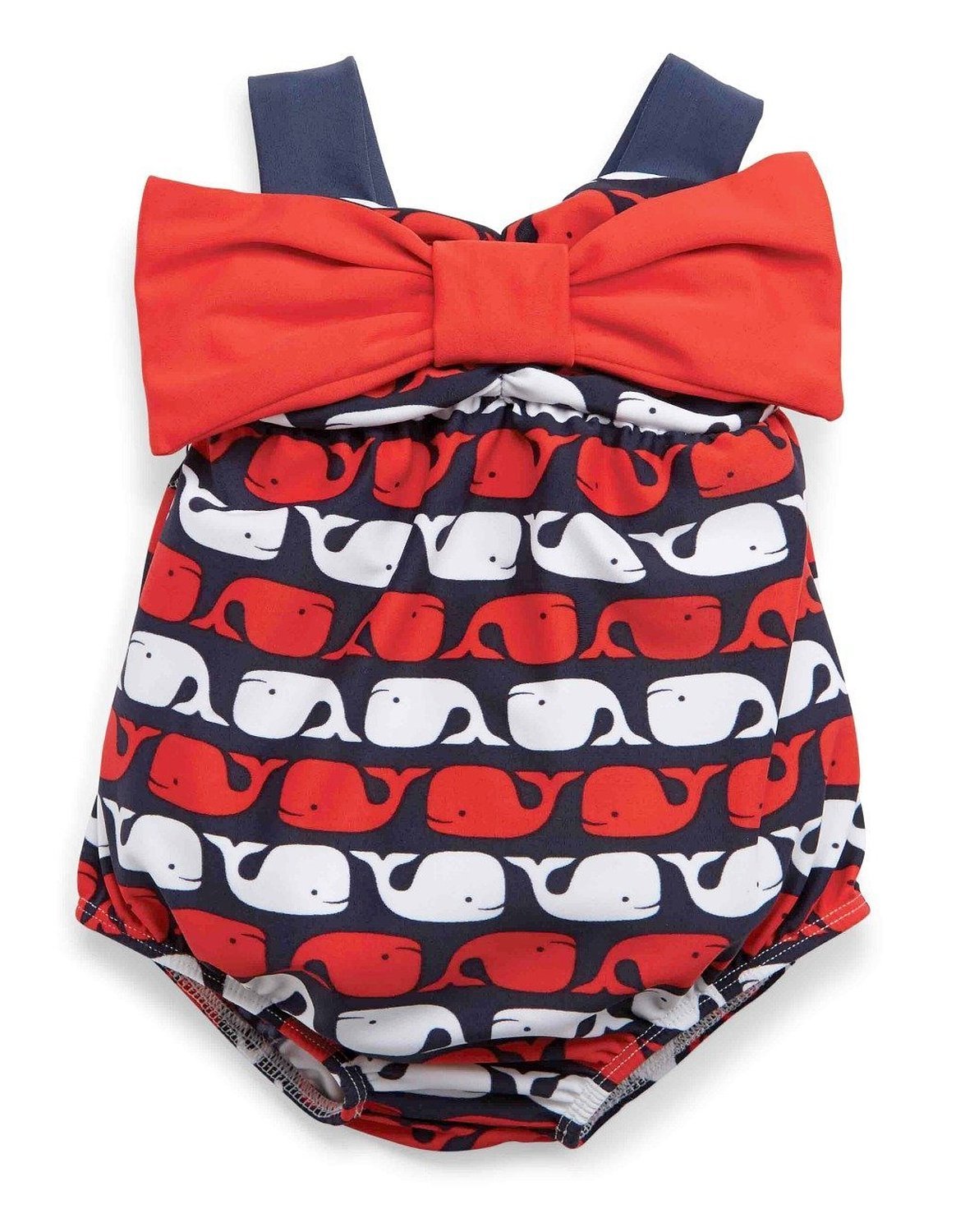 Mud Pie Girls' Swimsuit One Piece (9-12 Months, Whale)