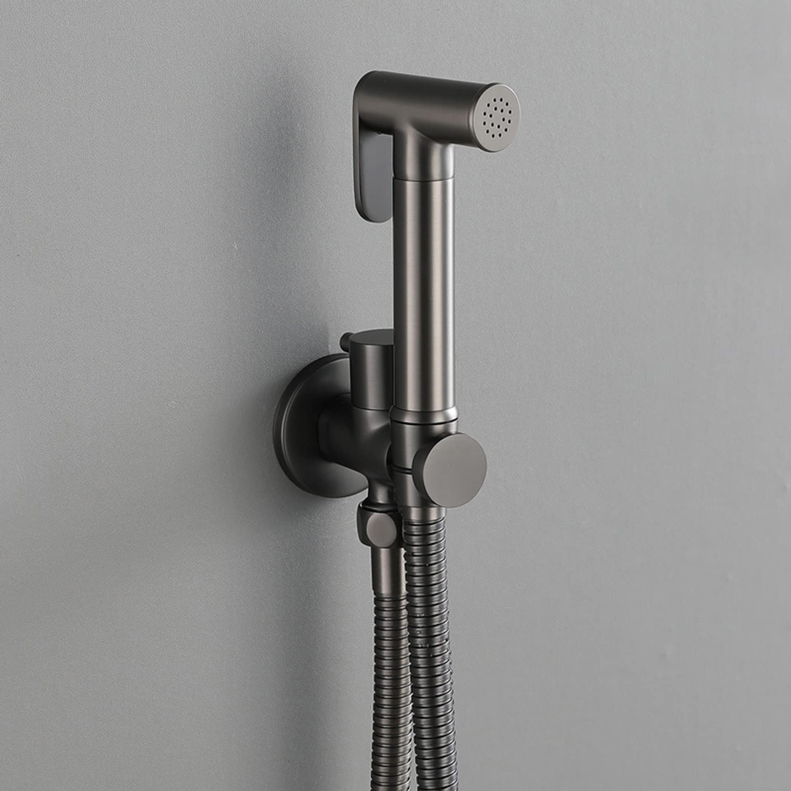 Załącznik prysznicowy bidet, ręczny bidet spray, gorący i zimny, mosiądz, stal nierdzewna, spray do sprayu toaletowego, zestaw rozpylaczy toaletowych, pistolet szary j LWX