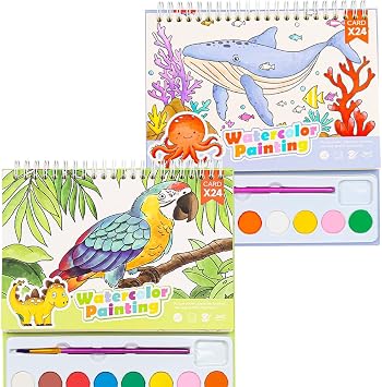 JCREN 2 Pack Watercolor Painting Books