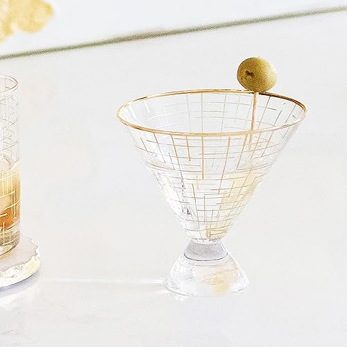 Miniatura 4 de Copa de Martini de cóctel de 5 onzas de lámina dorada