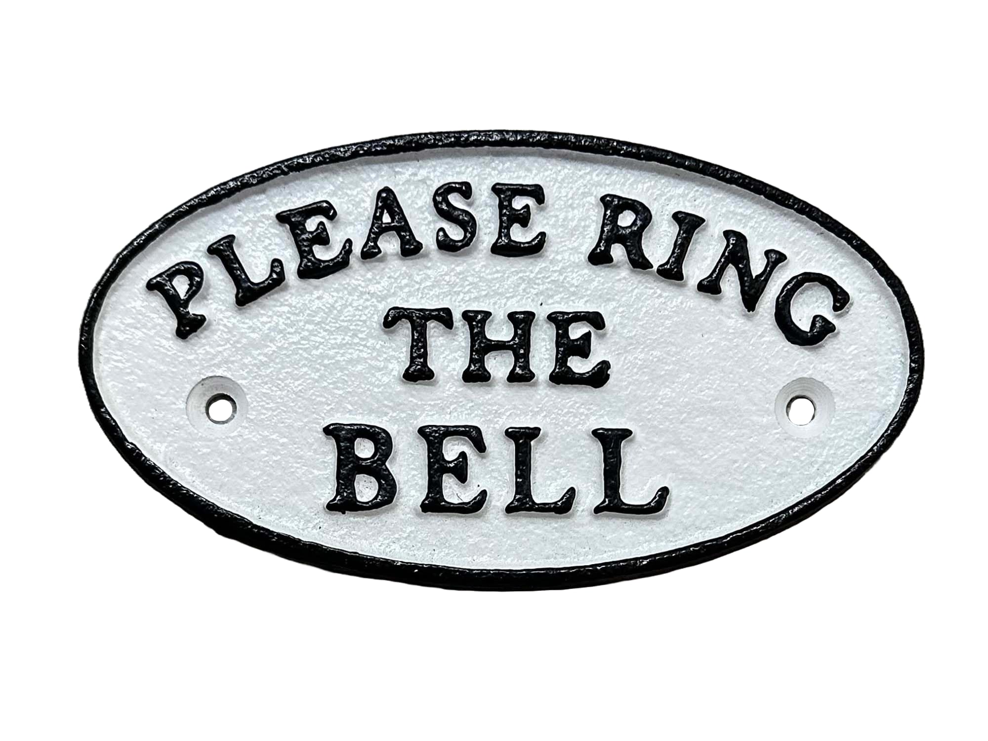 Please Ring The Bell Sign Cast Iron Plaque Inc Screws 17cm Entryway Decor Home Business Wall Door Mount Security Alert Visitors Rustic Metal Plaque Easy Instal