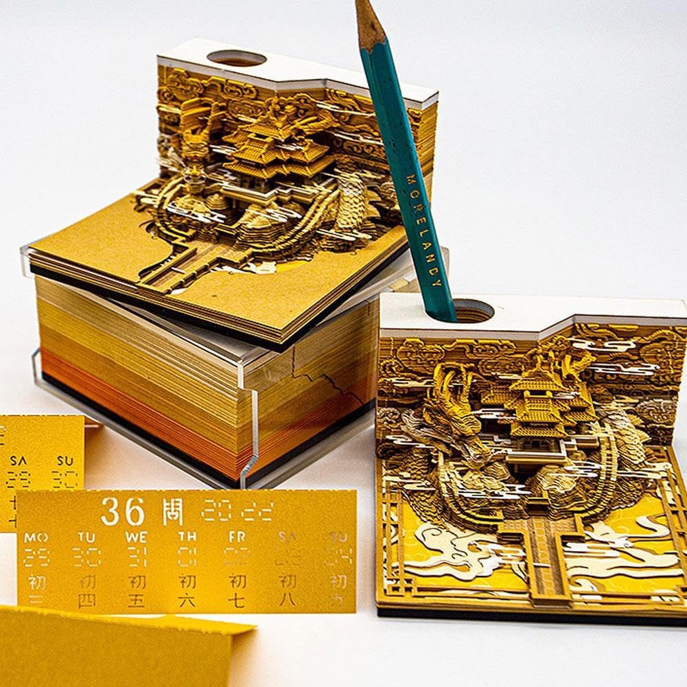 Calendario De Escritorio 2025 Con Luces LED 3D - Árbol De Papel Tallado, Bloc De Notas | Regalo Creativo Para Oficina O Casa