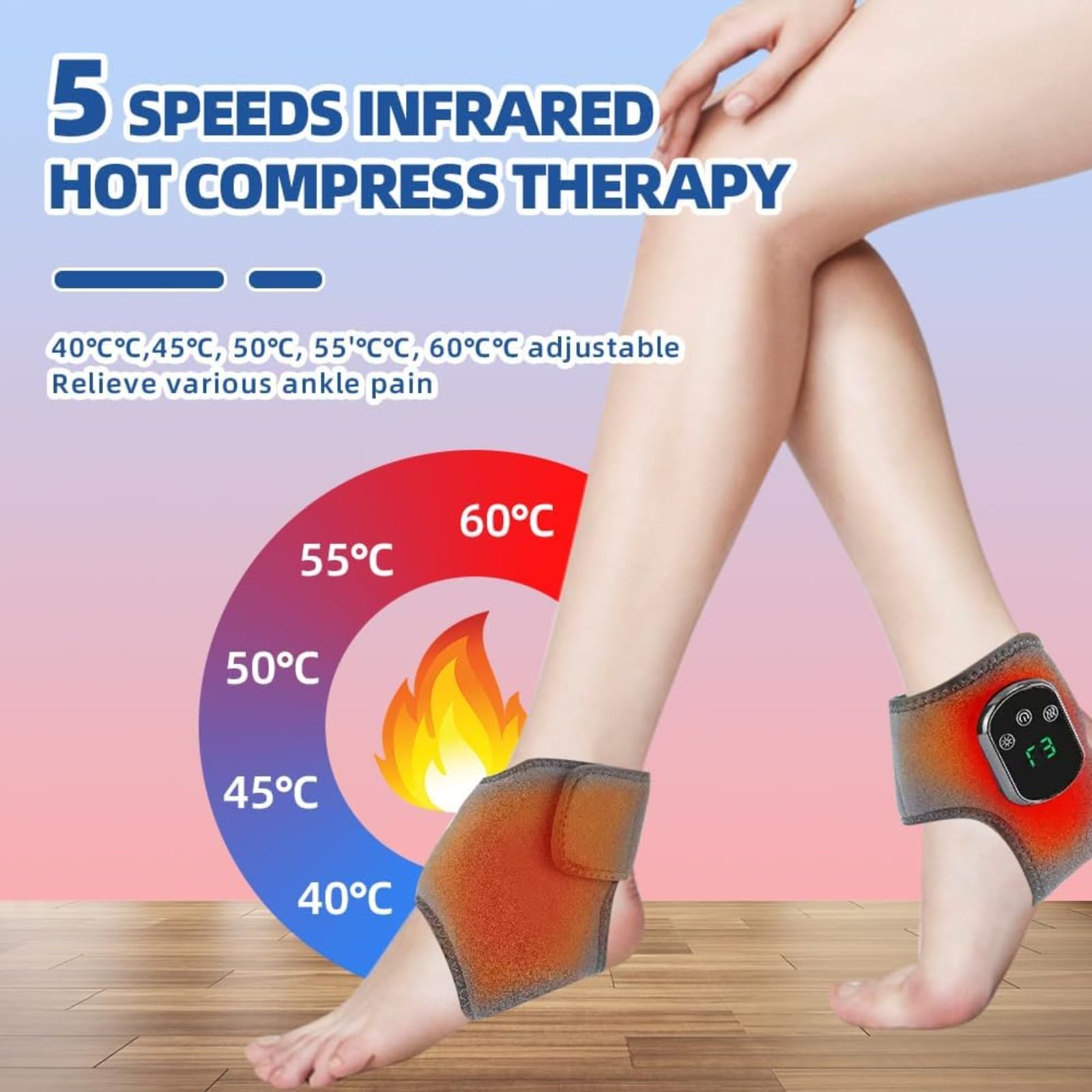 Massaggiatori Benessere Elettrici Piedi, 3 In 1 Massaggiatore Caviglie e Piedi Per Alleviare il Dolore, Professionale Ricaricabili Foot Massagers Con 5 Calore E 3 Modalità di Vibrazione