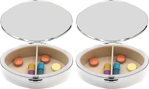 Miniatura 10 de Juego de 2 pastilleros y organizador de bolsillo ovalado con compartimentos dobles (celosía dorada)