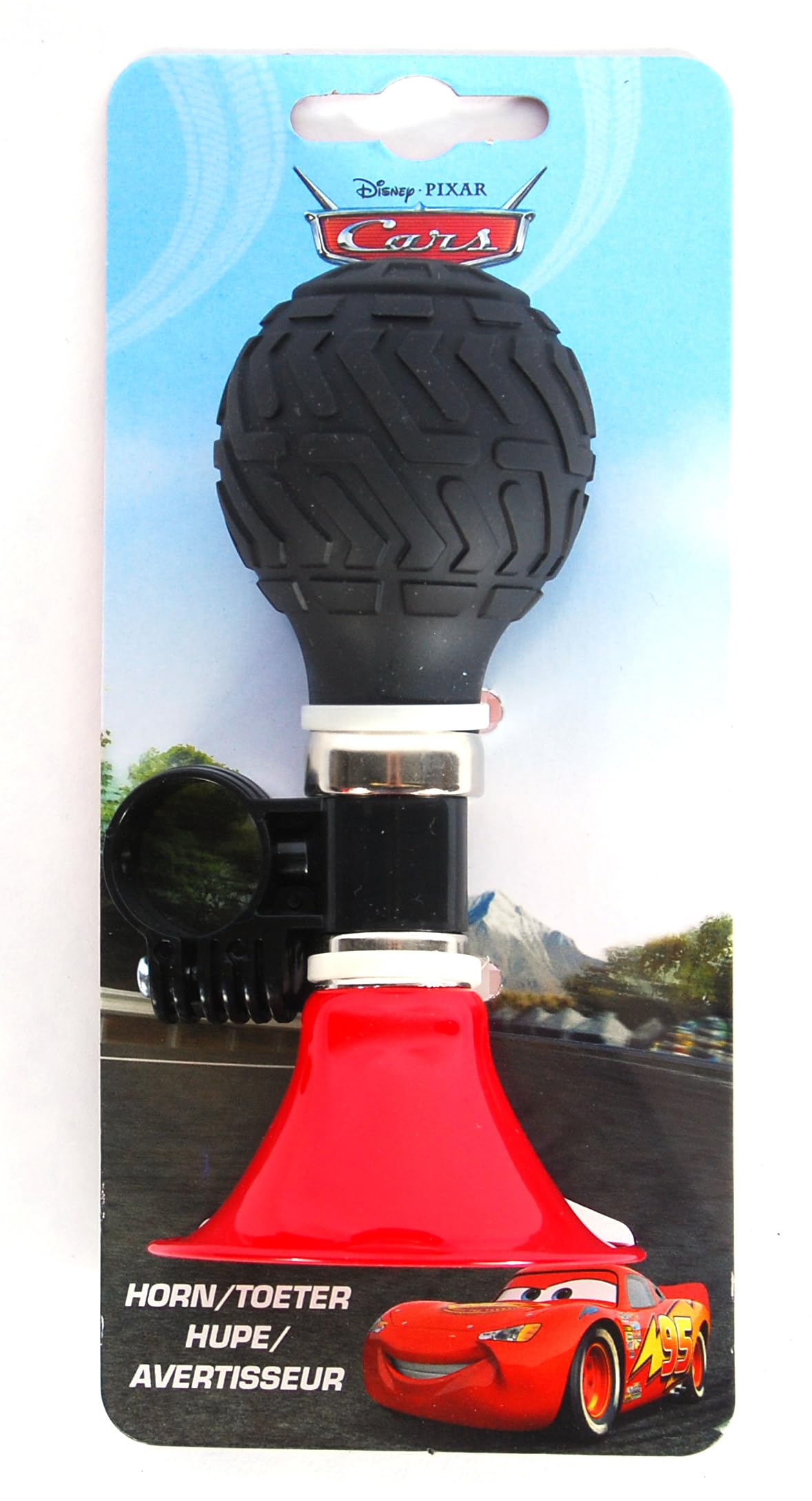 Disney Cars Kids Bike Horn - Easy Attach Bicycle Bell for Kids Bikes, Loud Toot-Toot Sound Bicycle Horn - Officially Licensed Fun Themed Bike Accessories for Girls and Boys & Young Cycling Fans