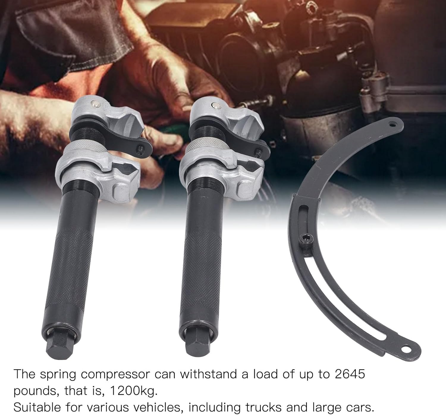 Fafeicy Coil Spring Compressor Adjustable with 1200KG Capacity for Automotive Suspension Work and Strut Repair