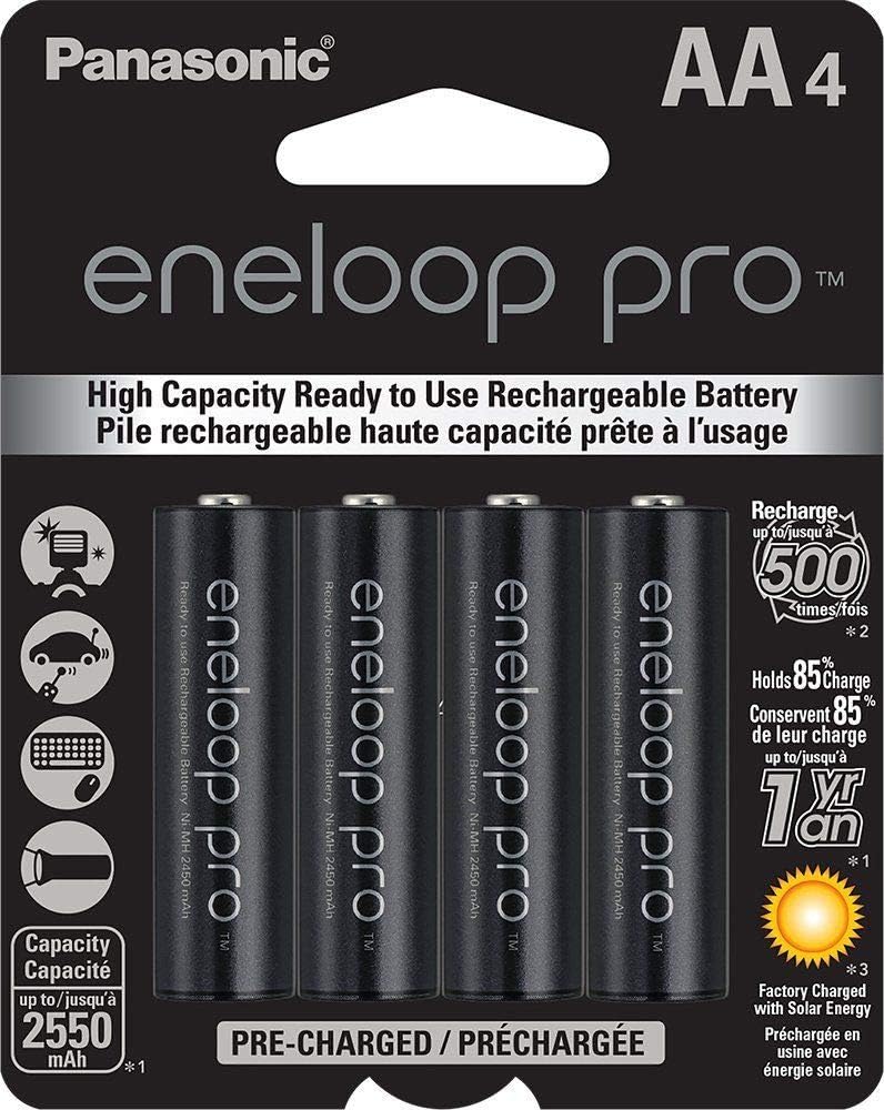 Panasonic Eneloop Rechargeable XX Batteries (AA; 4 pk) 1 count Amazon