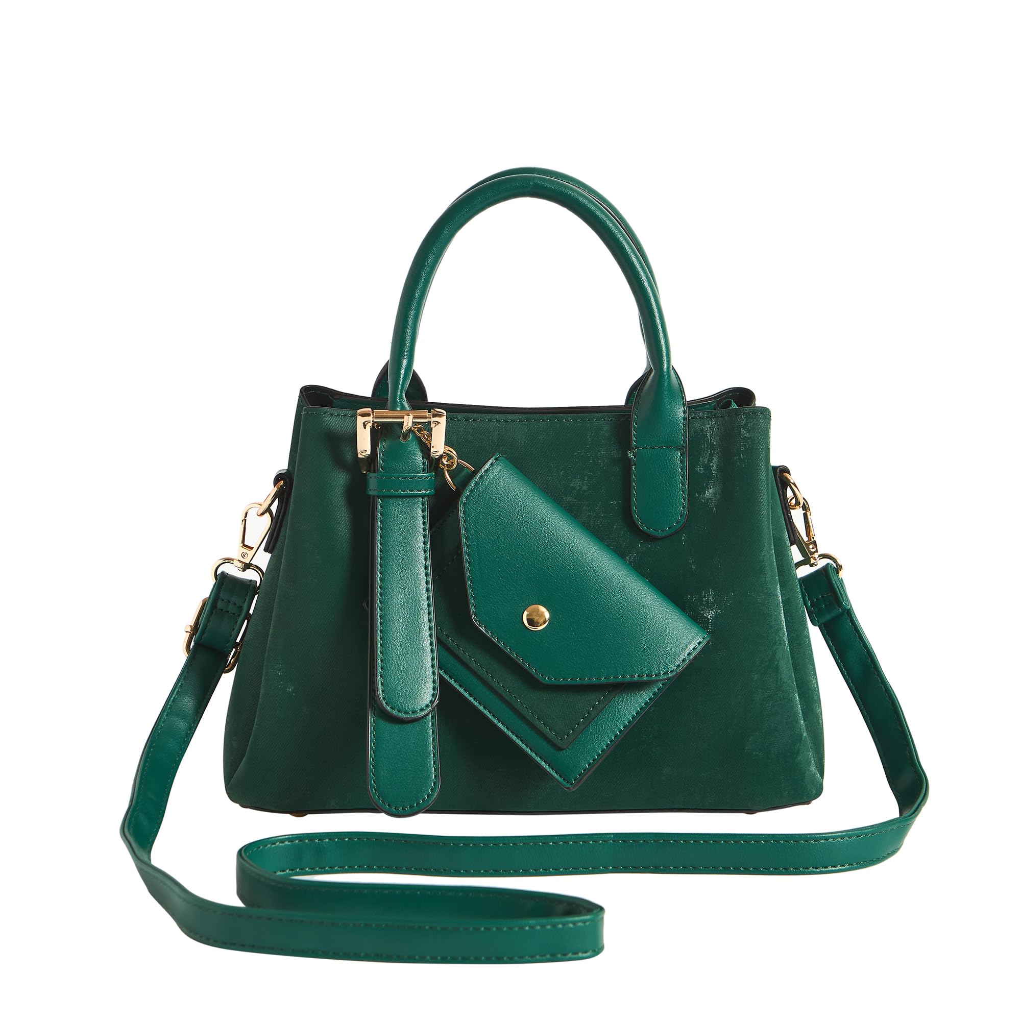 chumbak Emerald Handbag | Multipurpose Hand Bag with Pouch for Shopping | Hand Held Bag for Women and Girls | Solid Colour Handbag-picture-10