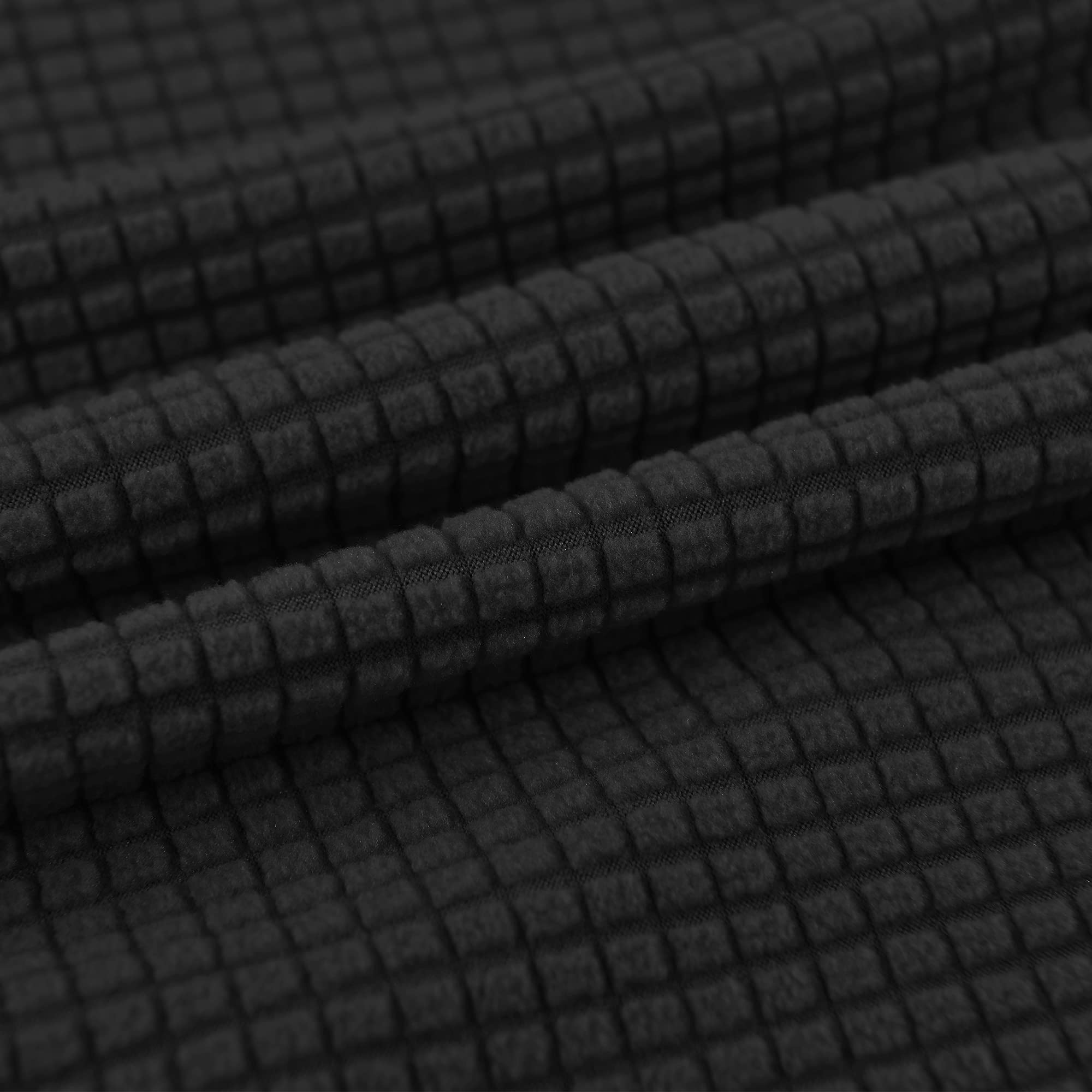SHANNA Stretch-Bankett-Stuhlhussen: 1 Stück, luxuriöser gestrickter Sesselhussen aus der Mitte des Jahrhunderts, superweich, mit Schaumstoffstangen, Möbelschutz, für Wohnzimmer (A-Schwarz)