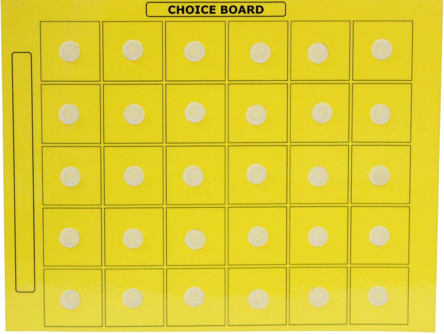 Smile4Autsim Dry Erase Visual Activity Reward Choice Laminated Board with 30 1/2″ Hook Coin -Great for Loose Pcs Flash Cards. (Yellow, 8×11 Sheet (1.5 inch Cards))