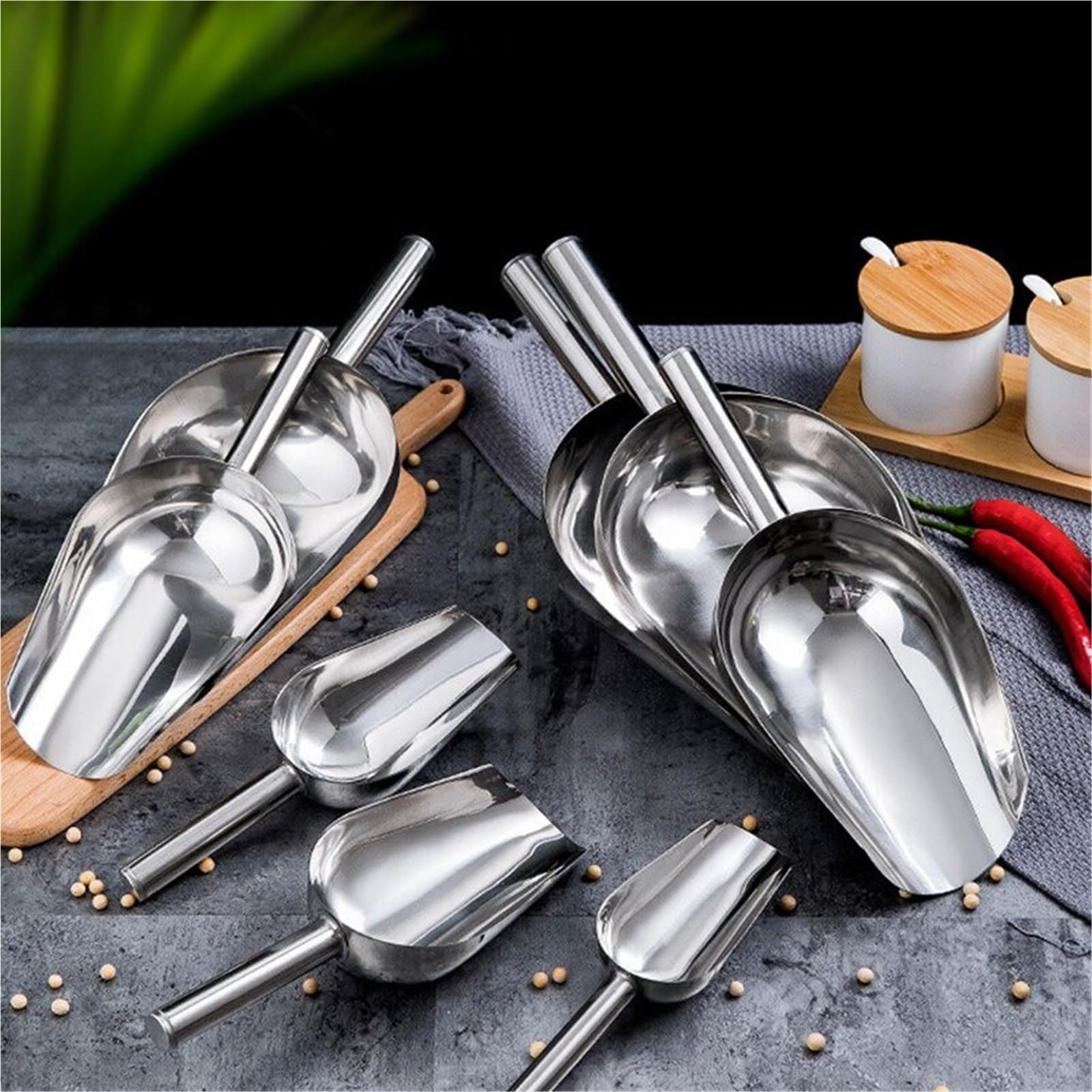 Espátula for alimentos espesada de acero inoxidable 6 piezas Para Bar