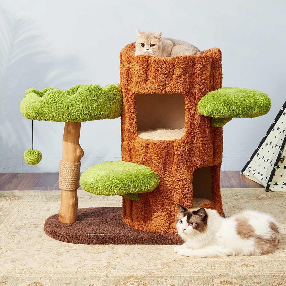 Albero per Gatti - Tiragraffi multilivello for Gatti con tiragraffi, Nido Caldo for Gatti, Giocattoli for Gatti con Pompon Casetta per Gatti(XL)