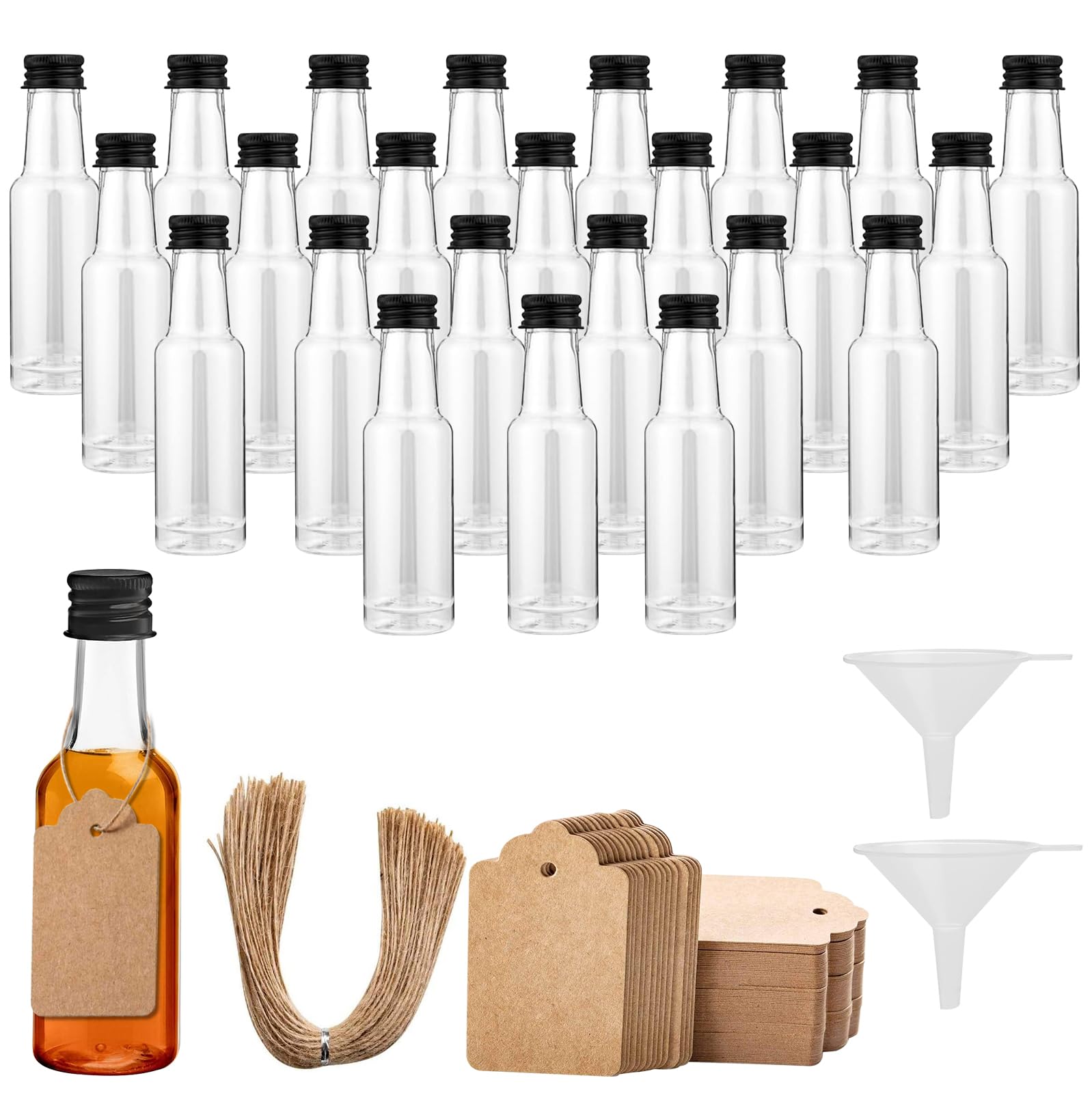 Forbabe Lot De 24 Mini Bouteilles à Liqueur En Plastique De 50 Ml