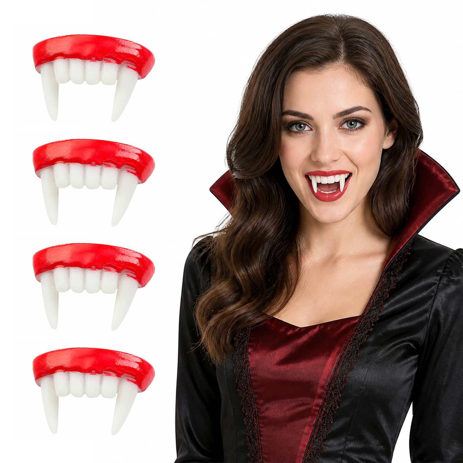 4pcs Vampire Teeth Fake Vampire Fangs Spooky Halloween Accessories
