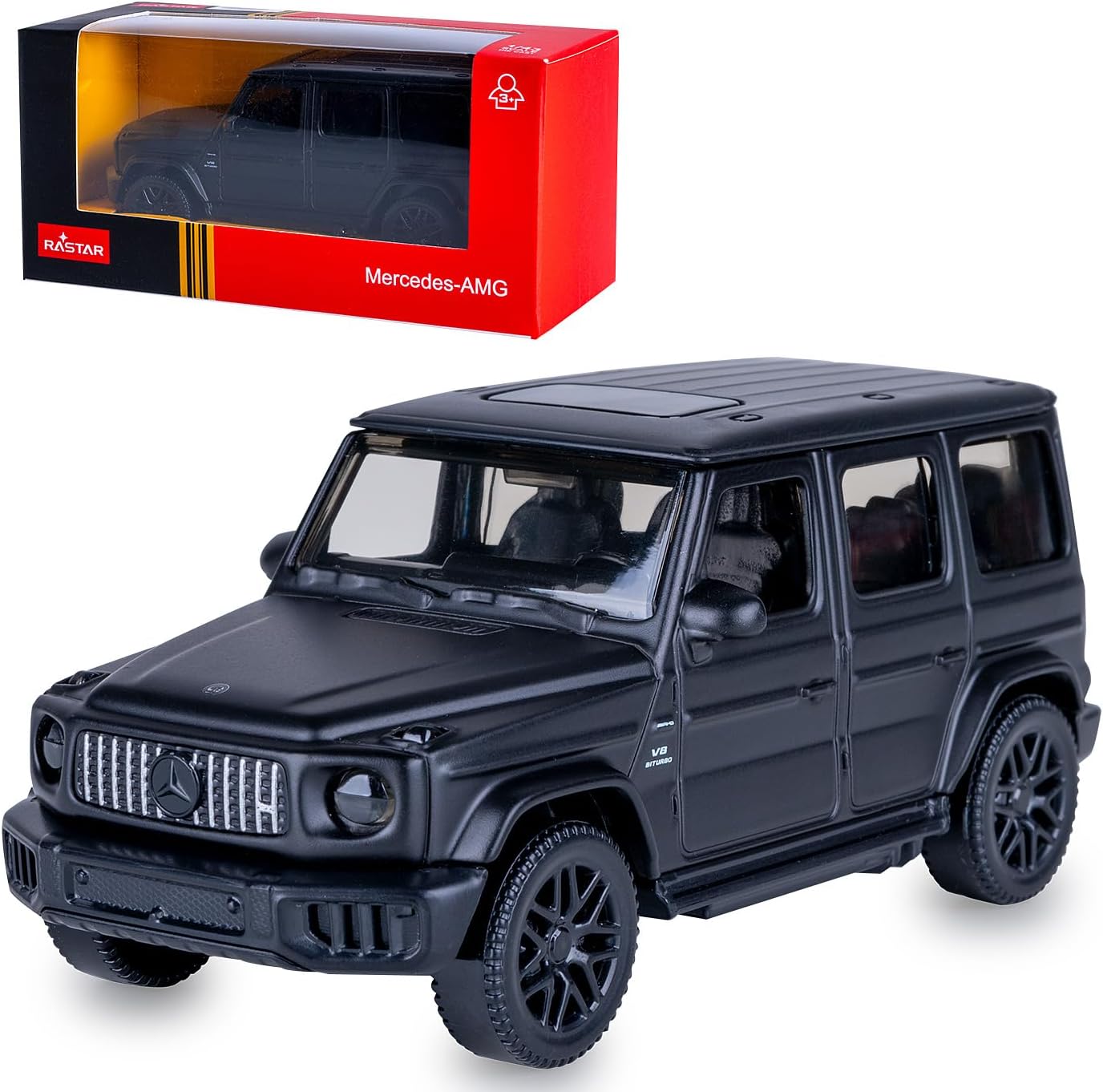 JAMARA 402266 Mercedes-AMG G 63 Diecast 1:43 Black, Licensed RC Model Car Made of Metal, Collector's Vehicle, Miniature Car with Remote Control