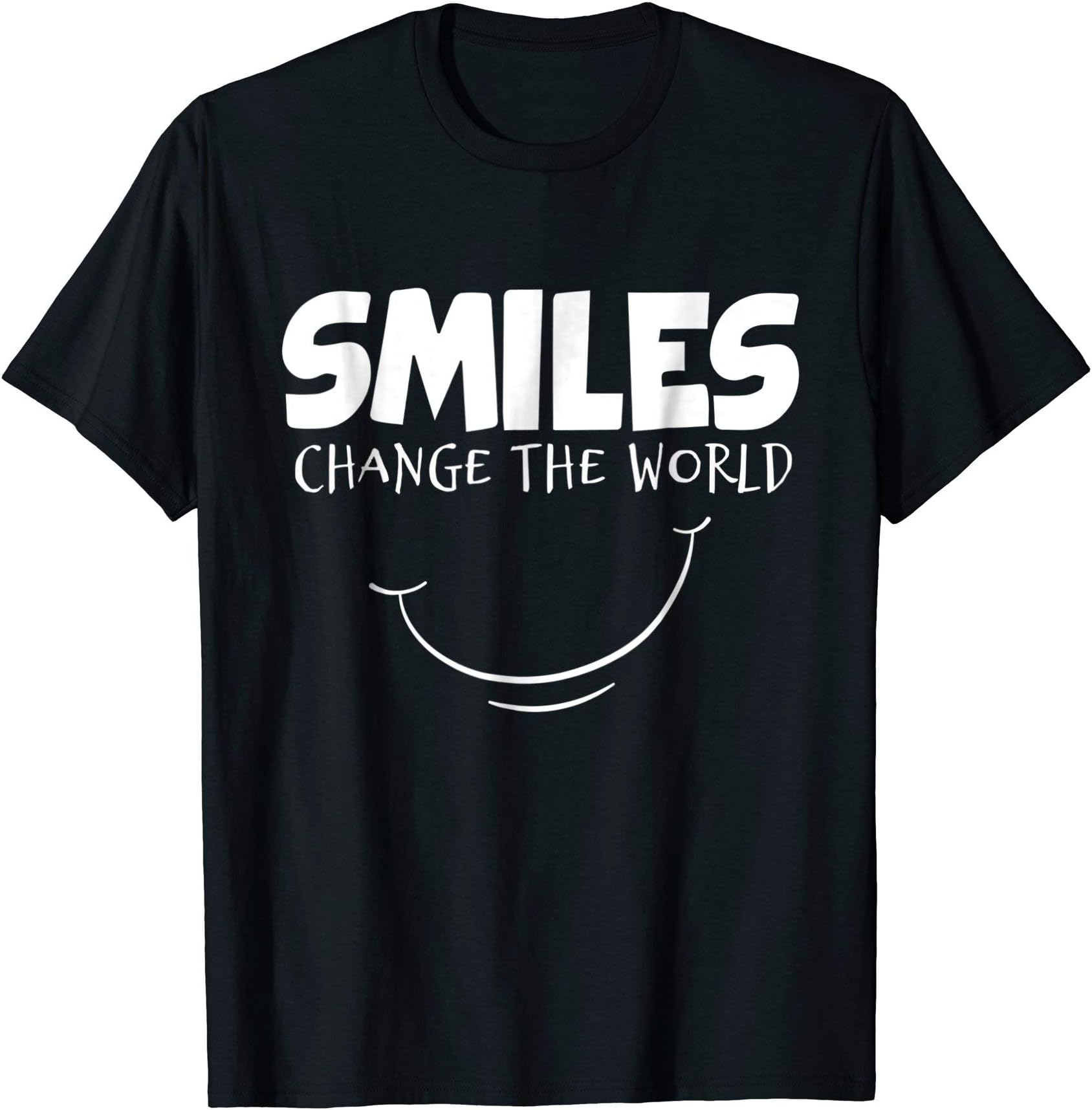 Inspirational T-Shirts Motivational T-ShirtsSmile T-Shirt Smiles Change The World Teacher T-Shirt Happy T-ShirtOEKO-TEX STANDARD 100