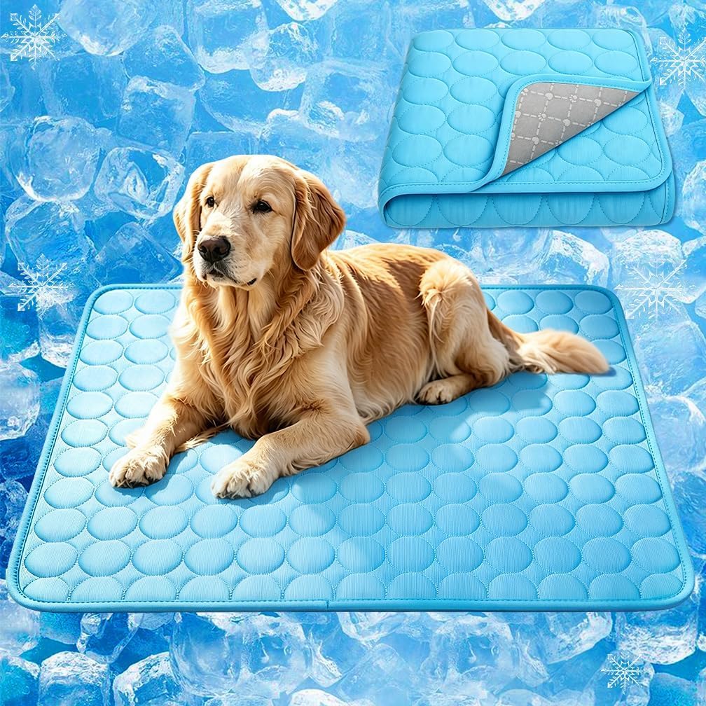 Pet Cool Mat Large Dog Sleep Mat Pet,Summer Dog Cooling Blanket (Blue, L) โ image 1