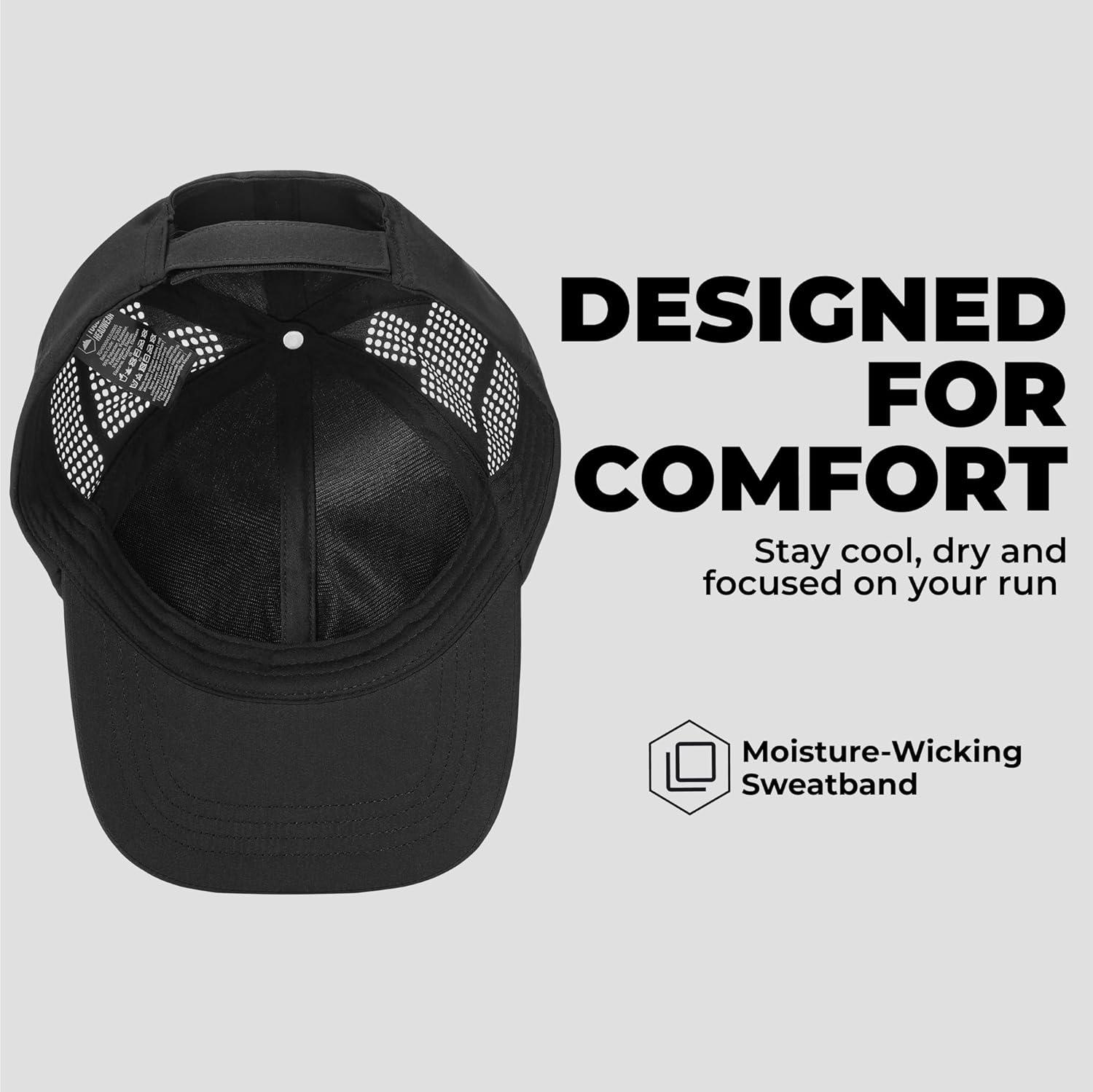 Tough Headwear Baseball Running Cap - Lightweight Quick-Drying Athletic Hat for Men & Women - Sweat-Wicking - Image 5