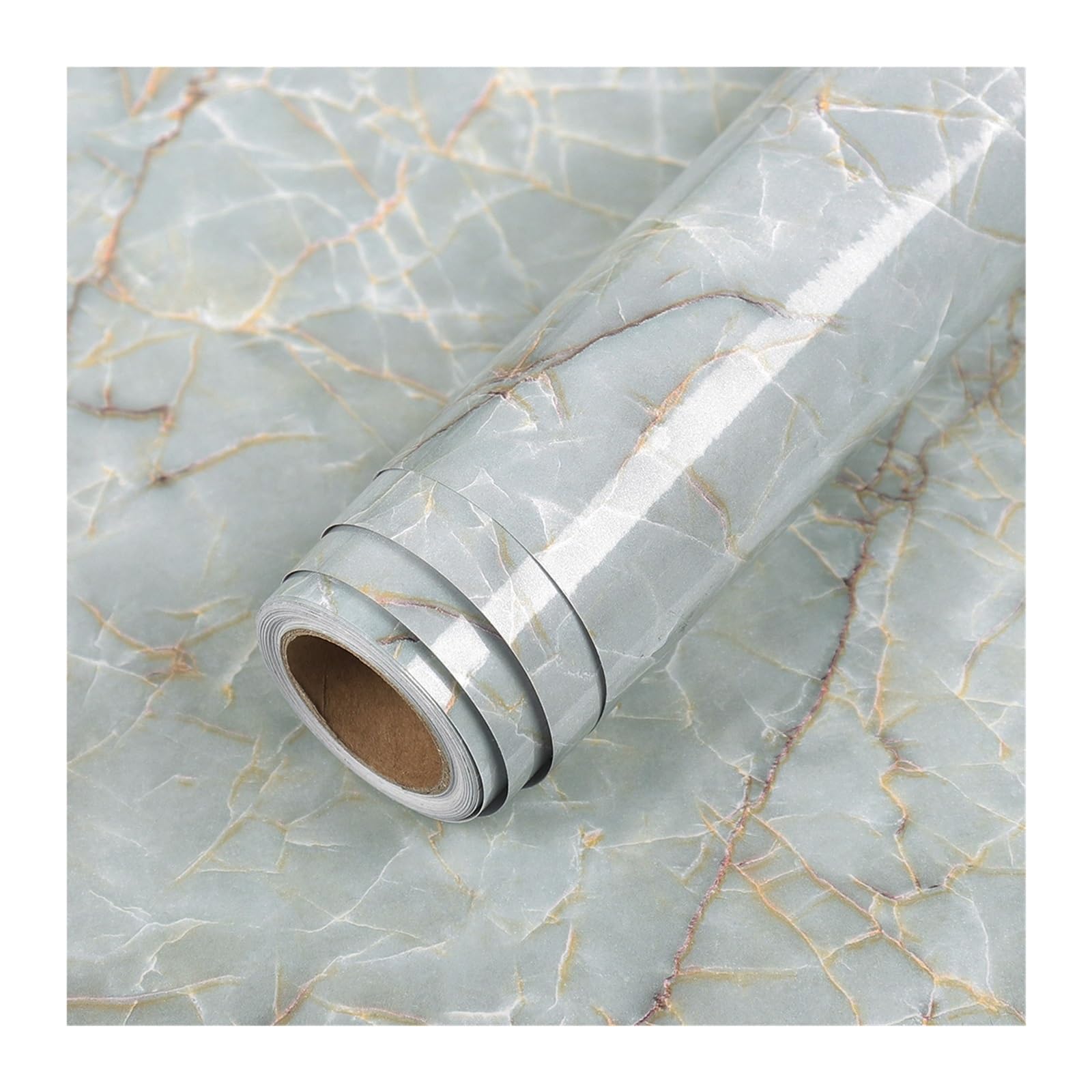 FOELANNE Back Self Adhesive Wallpaper, PVC Marble Self-Adhesive Paper Heat Kitchen Furniture Multiple Sizes(Color8,80cmx300cm)