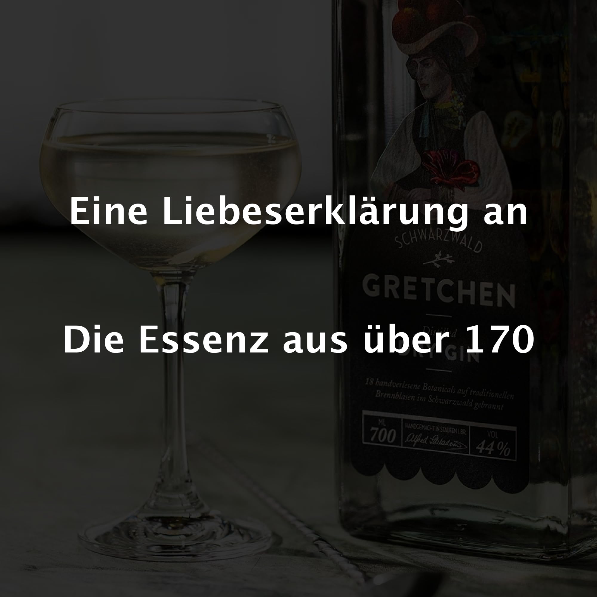 GRETCHEN Distilled Dry Gin, harmonischer Schwarzwald Gin der Hausbrennerei Schladerer, natürlich herb und fruchtig frisch mit feinen Quittennoten (1 x 0.7l)
