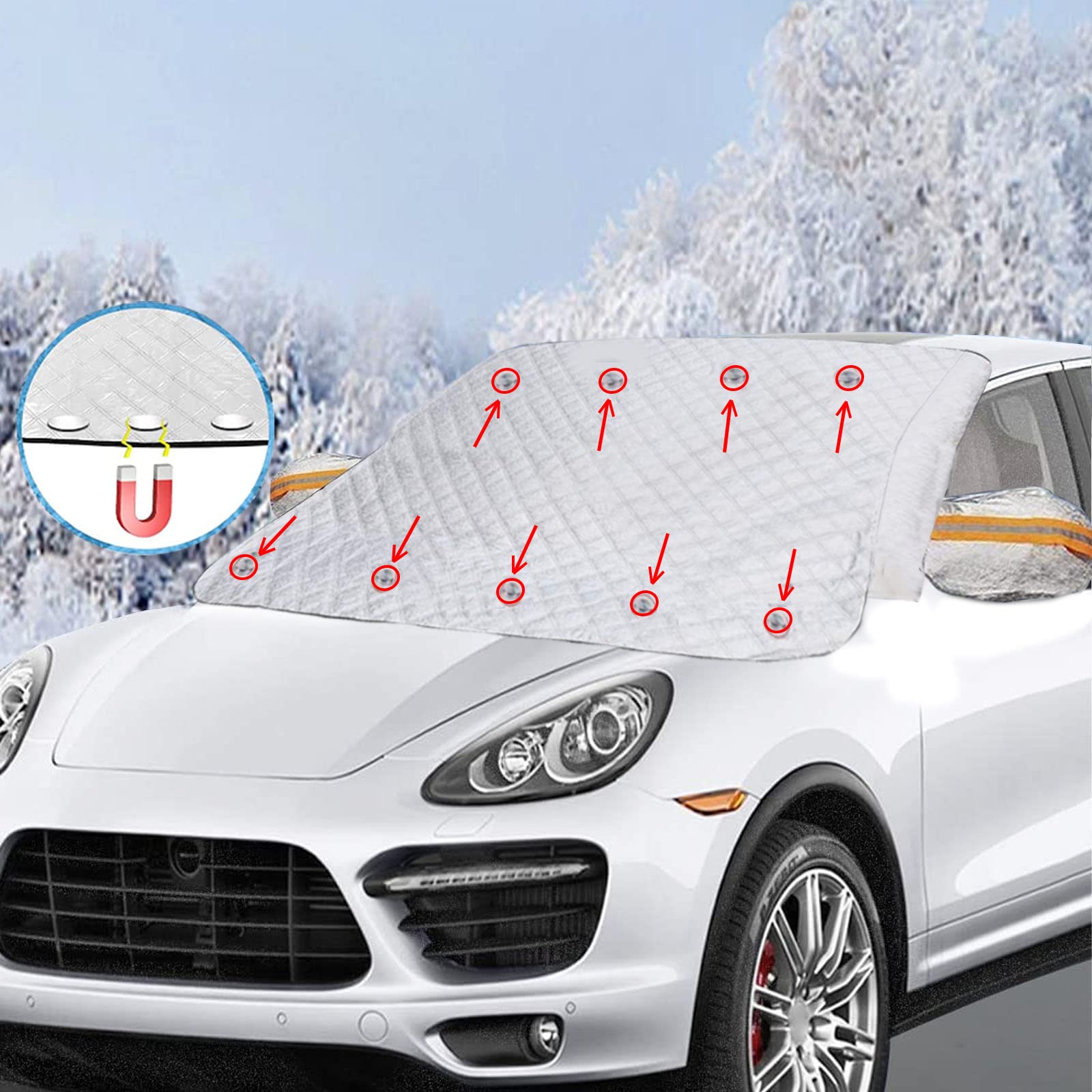 Cubiertas Para Parabrisas De Nieve ZOCONE Protector Parabrisas Hielo Invierno Cubierta De Protectores Para Parabrisas