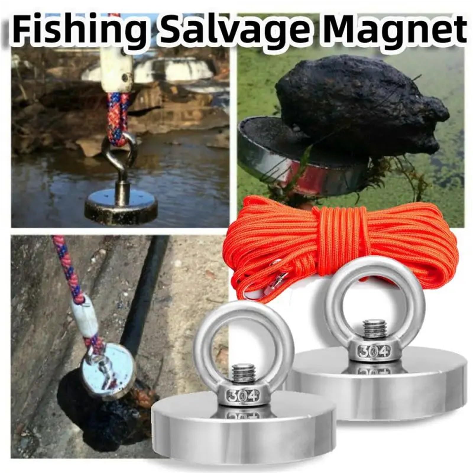 Aimant de pêche en néodyme 2PCS Pour la Pêche Magnétique