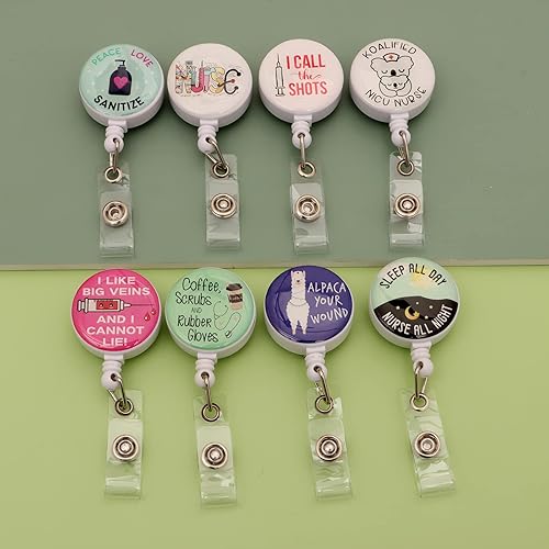 Miniatura 4 de 15 carretes de insignia imprescindibles para estudiantes de enfermería, clip retráctil, divertido carrete de insignias, lindos cordones para