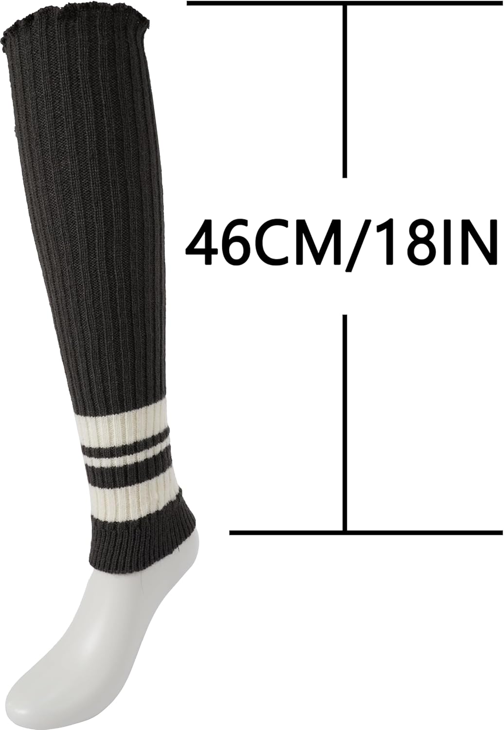 BomKinta Women Leg Warmers with Holes - Fashion Ruffle Stripe Leg Sleeves - Retro Knee High Footless Socks - Image 2