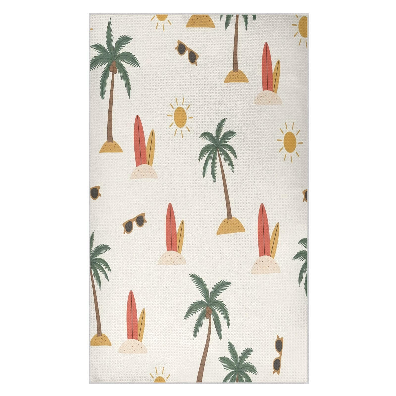 BURSTDDY Tropical Palm Kitchen Towels,Absorbent Dish Towels 1 Pack