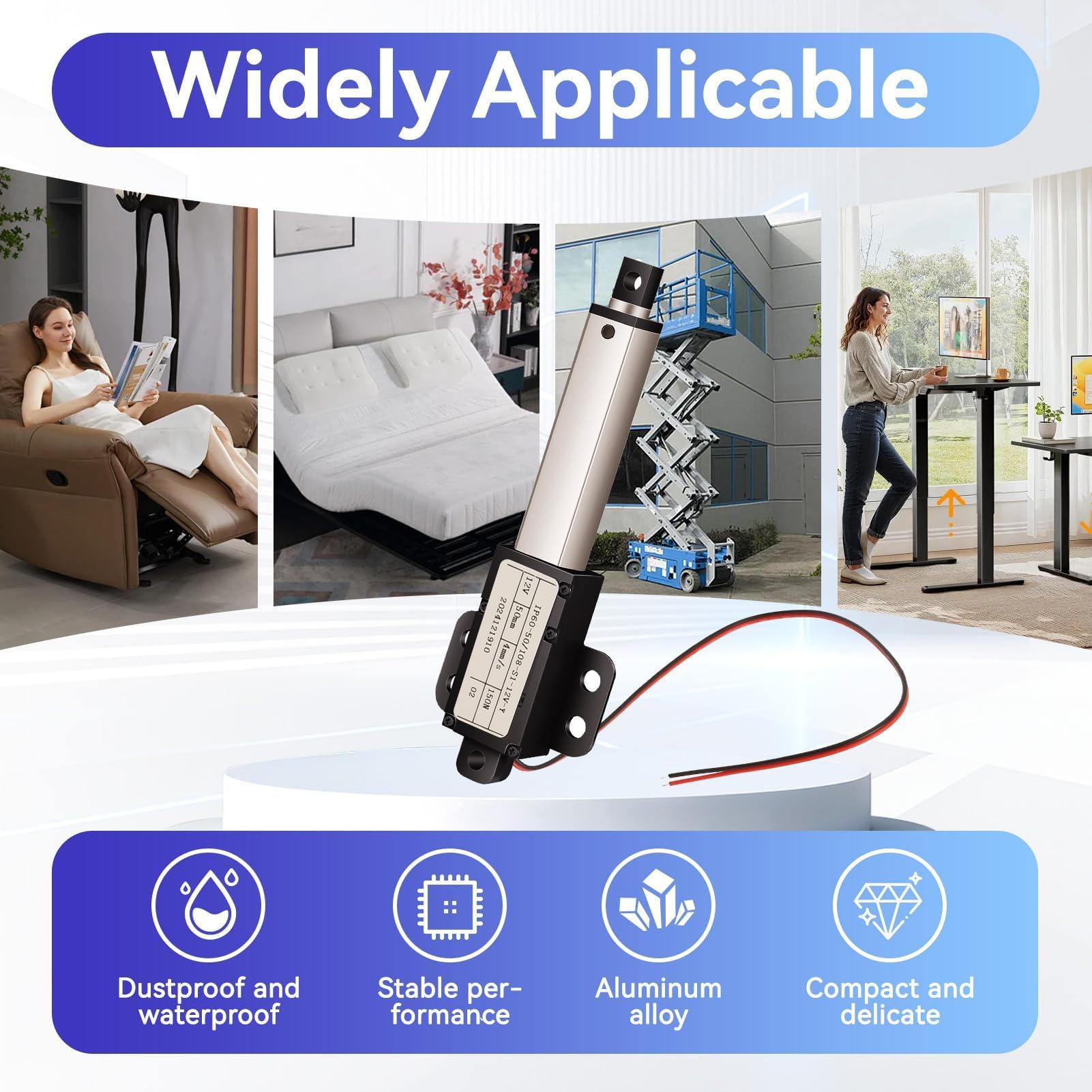 Attuatore Lineare, Attuatori Elettrici Movimento Lineare Alta Velocità, Attuatore Elettrico Movimento Lineare Per Automazione Domestica Robotica L'industria Automobilistica (Corsa 50mm-4mm/S-150n)