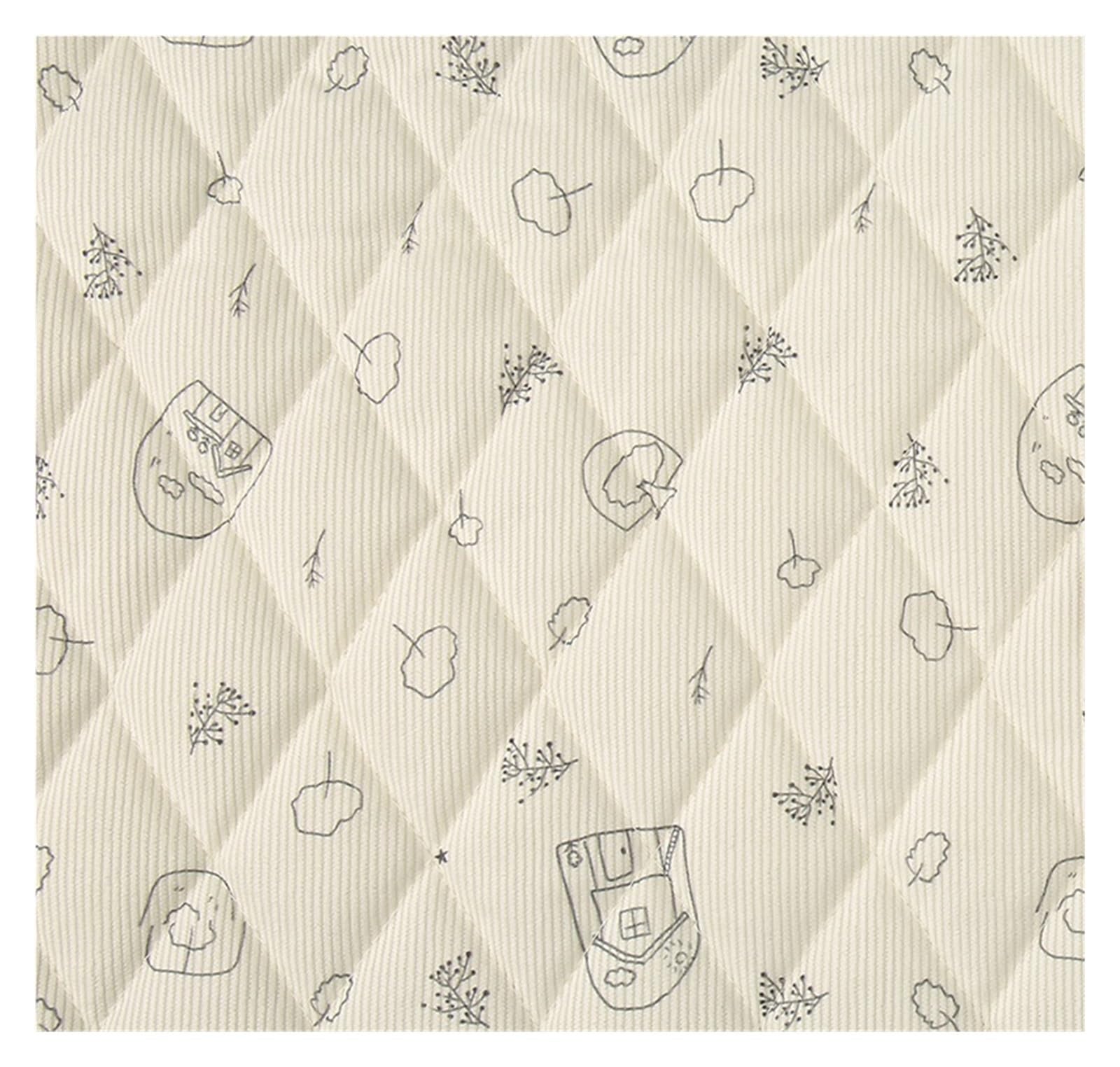 Tela Estampada de Pana, Tela algodón, árbol Conejo, Multicolor, 50-200x150cm(Color 1,200x150cm)
