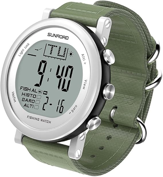 Amazon Sunroad 多機能登山用腕時計 メンズ 高度計 気圧計 天気予測 温度計 釣り通知 防水 目覚めし時計 ストップウォッチ 日付 曜日 登山 白色 Fr721 メンズ腕時計 腕時計 通販