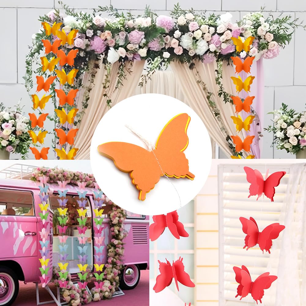 Feen-Girlande Zum 1. Geburtstag – 8 Stück, Je 1 M Lang – Mit Schmetterlingen & Blumen Zum Aufhängen