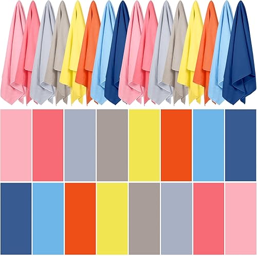 Redbaker Paquete de 16 toallas de playa de microfibra de gran tamaño para adultos, toallas de playa de secado rápido, absorbentes, toallas de
