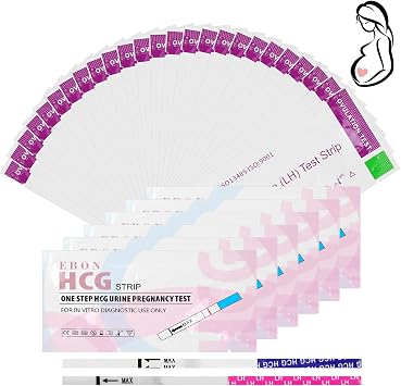 25 Pieces Ovulation Test Strips with 6 Pieces Pregnancy Test Strips, 25miu/ml Tests for Ovulation, Individually Wrapped Style A