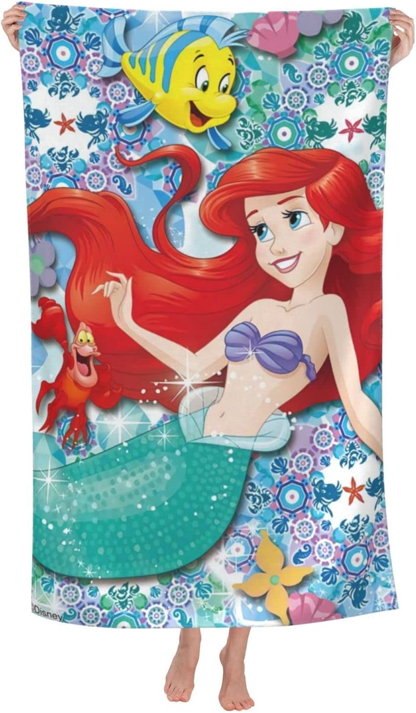 バスタオル アリエル 80 130cm おしゃれ アニメ キャラクター タオル ビッグ フェイスタオル マイクロファイバー 人気 可愛い 吸水 家庭用 抗菌防臭 業務用 肌触り良い 最大96 Offクーポン アニメ