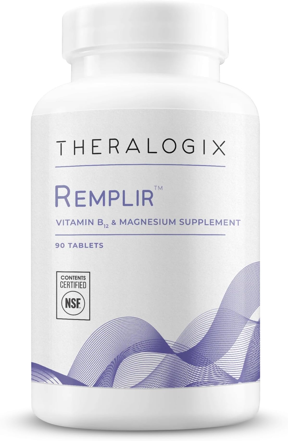 Remplir Nutritional Supplement - 90-Day Supply - B12 Vitamin & Chelated Magnesium Supplement - Supports Heart Health, Bone Health & More - NSF Certified - 90 Tablets