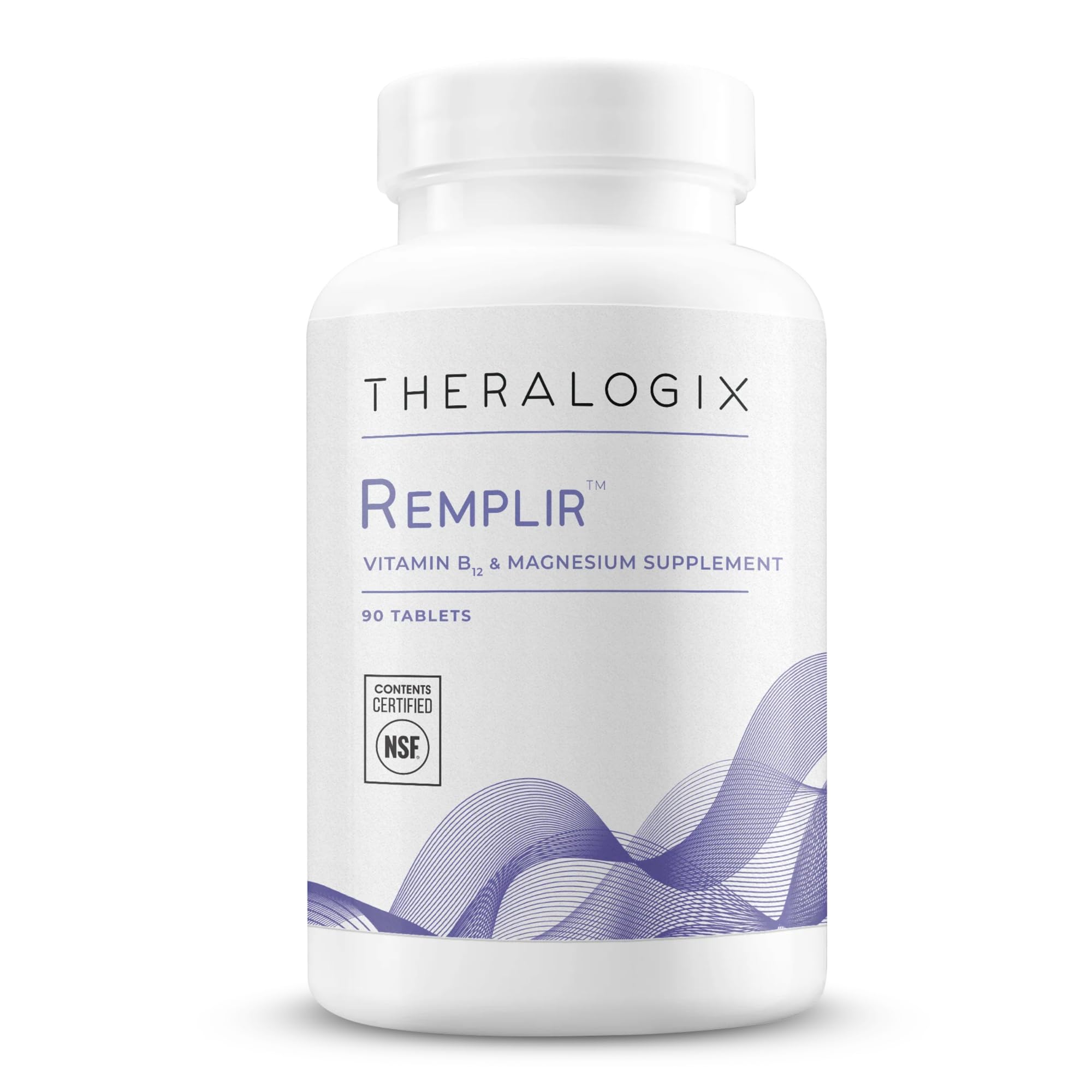 Remplir Nutritional Supplement - 90-Day Supply - B12 Vitamin & Chelated Magnesium Supplement - Supports Heart Health, Bone Health & More - NSF Certified - 90 Tablets