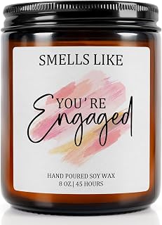 Engagement Gifts for Couples, Bride, Fiance - You're Engaged Candle for Bride to Be, Bridal Shower, Bachelorette, Wedding Anniversary - 8 Oz Lavender Scented Candle Pink