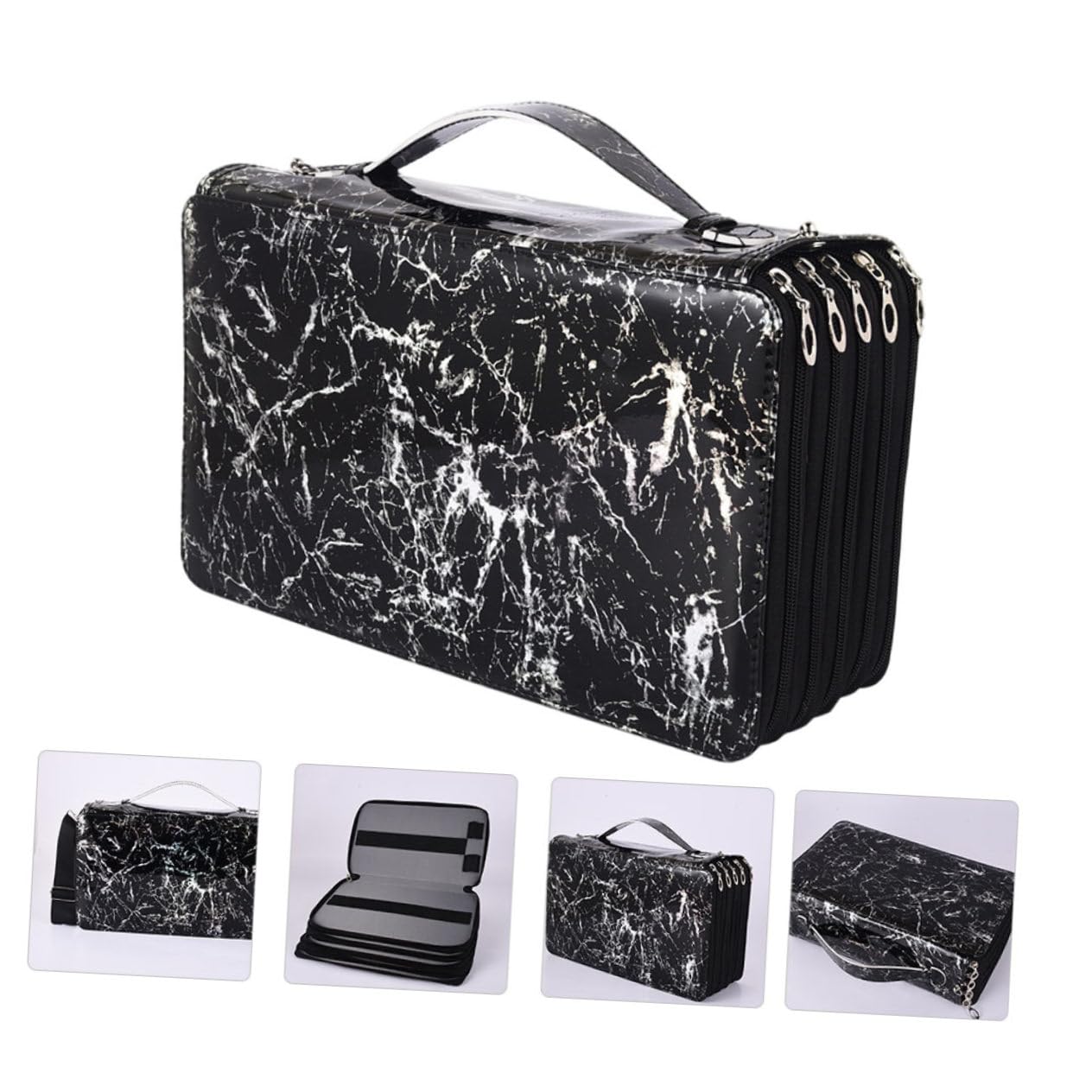 STOBOK Borsa Portamatite Multiuso Con Maniglia Astuccio Capacità Per Cancelleria e Matite Da Disegno Pratico e Leggero Per Scuola e Ufficio Scomparti