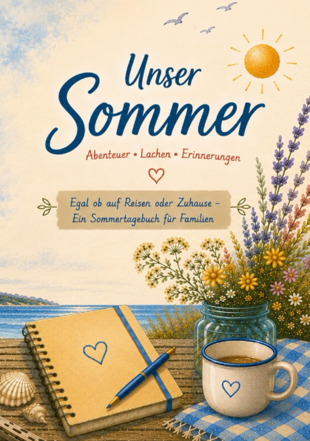 Unser Sommer - Familien-Erinnerungsbuch zum Ausfüllen: Sammelt die schönsten Erinnerungen an Ferien, Urlaub, Ausflüge und gemeinsame Sommermomente mit Platz für Fotos, Notizen und Erlebnisse