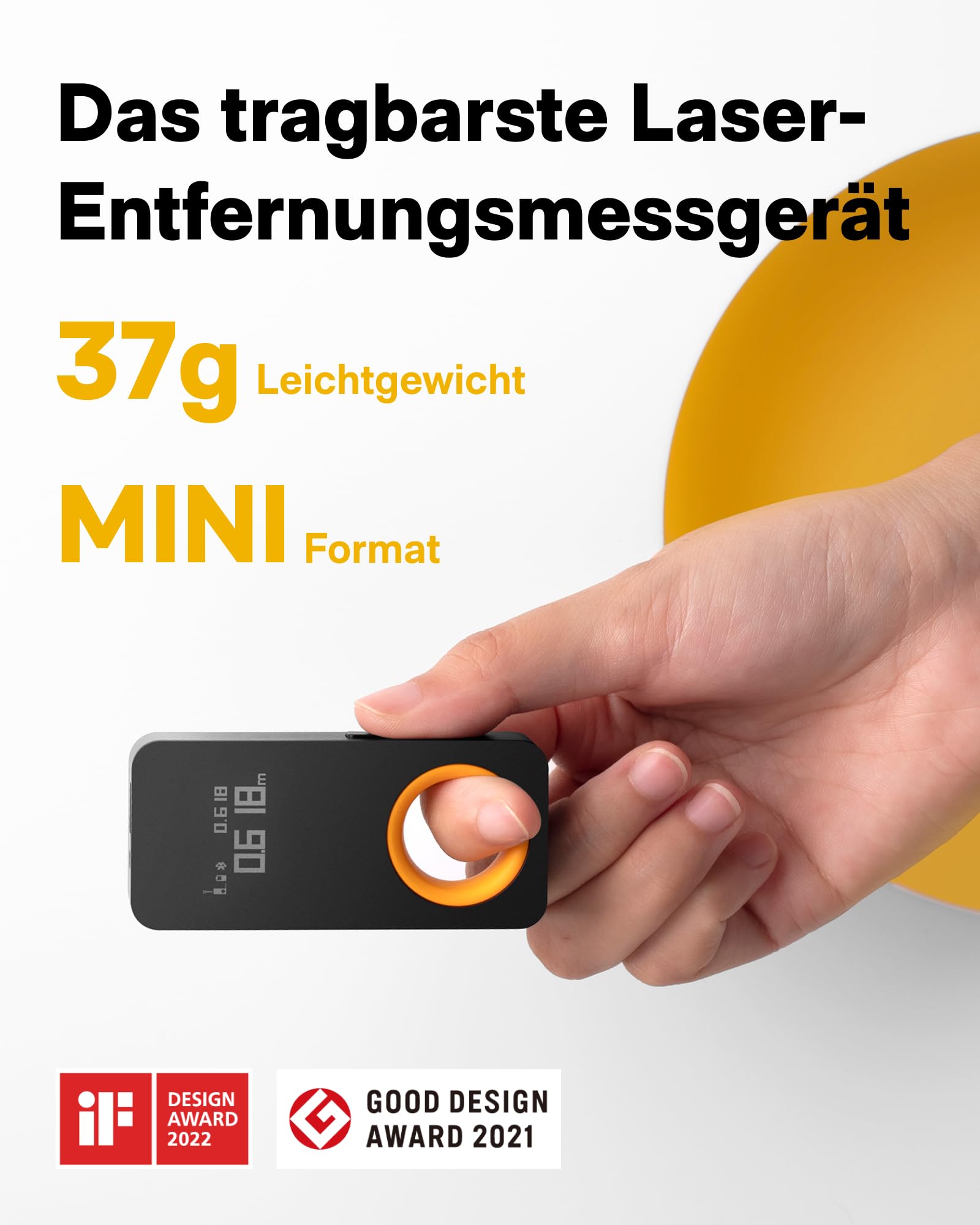 HOTO Laser Entfernungsmesser 30m Messbereich, ±2 mm Genauigkeit, Laser-Messgerät für Räume, OLED-Display, USB-C-Aufladung, Einheitenumrechnung(Fuß/Meter), Taschenformatig 98Ft, Geschenke für Mama Papa