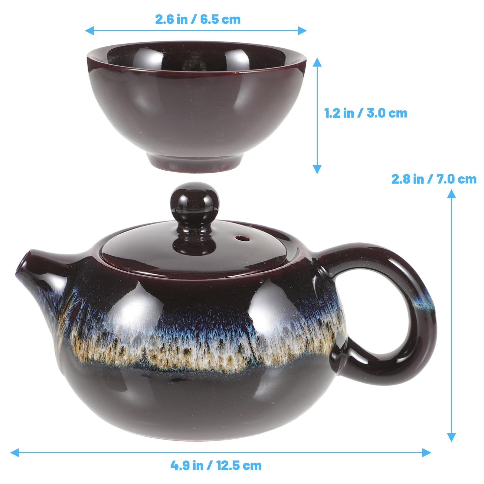 LABRIMP Service à Thé en Céramique Set Complet 5 Pièces avec Théière et Tasses, Design Élégant et Portable Unique et Pratique pour ou Bureau