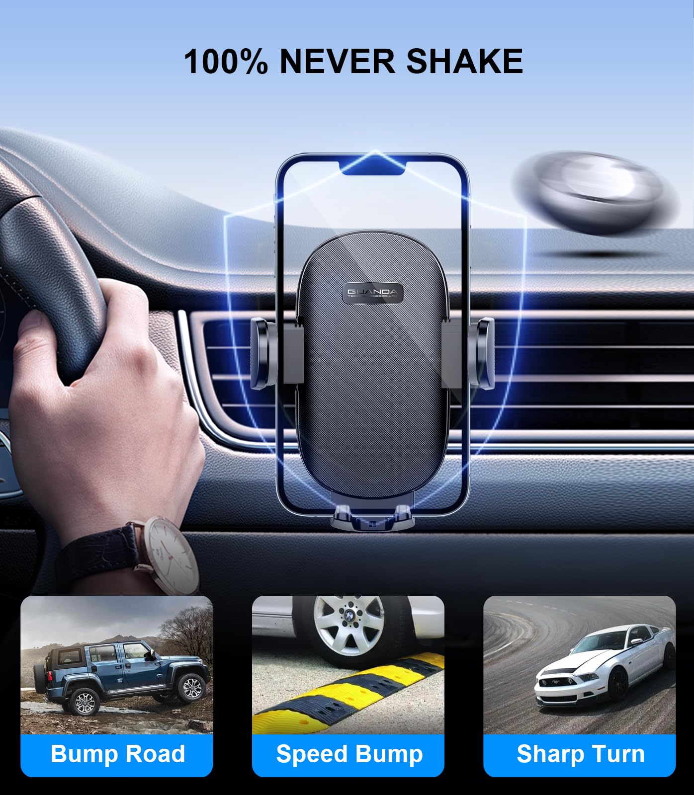Soporte Movil Coche CD, ,Sujeta Moviles Coche Manos Libres, Universal Sujeta Móvil Coche CD, Porta Movil Coche Ajustable 360 ​​​​°Giratoria, Soporte Telefono Coche Para iPhone Samsung Smartphones