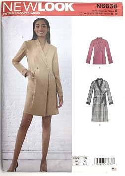 New Look UN6636A Sewing Pattern N6636 Misses Dresses and Blazer, Various, White