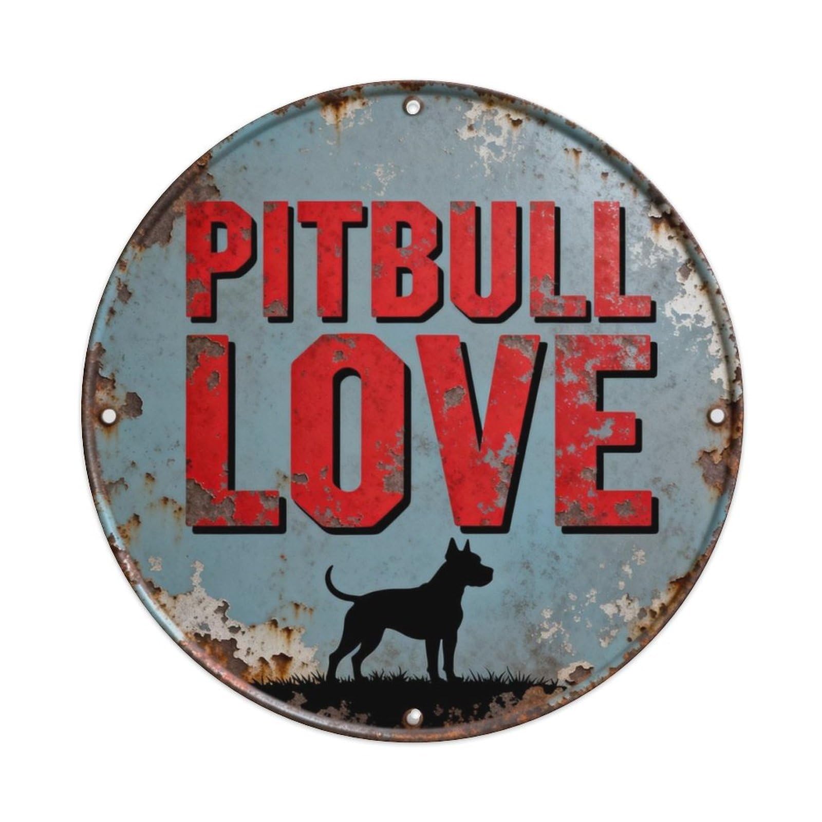 Pitbull Love Metal Tin Sign Plaque