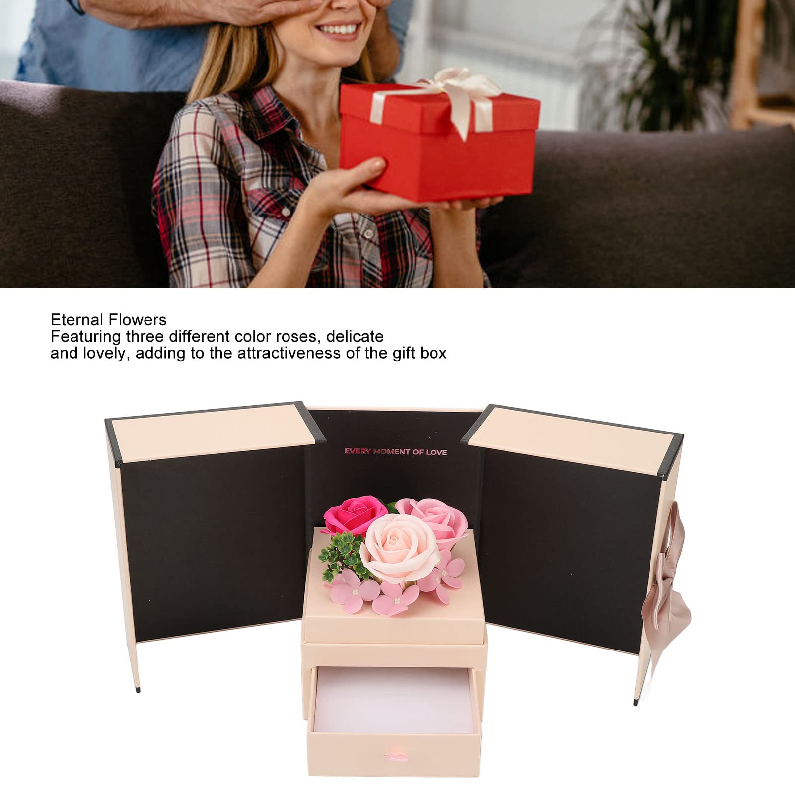 Caja de Regalo de Flores preservadas Caja de Regalo de joyer í a de Flores